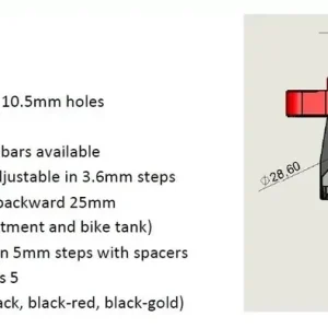 Markenware GILLES 2DGT verstellbare Lenkerböcke schwarz passend für MV Agusta Brutale B3