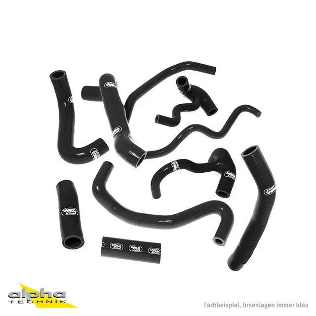 SAMCO SPORT Siliconschlauch Kit schwarz passend für Ducati Streetfighter 848 S (2009–2015) Markenprodukt