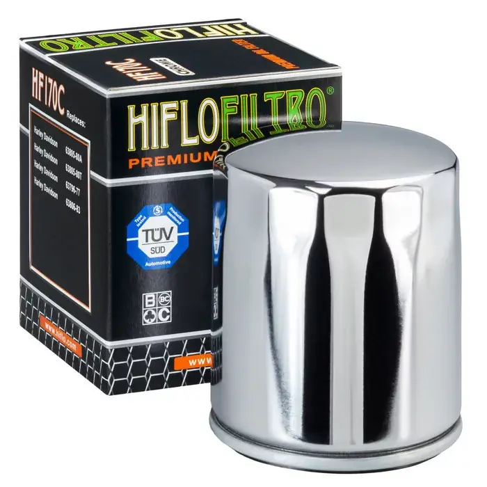 Hiflo Ölfilter HF170C Chrom passend für Harley Davidson Versand Am Gleichen Tag