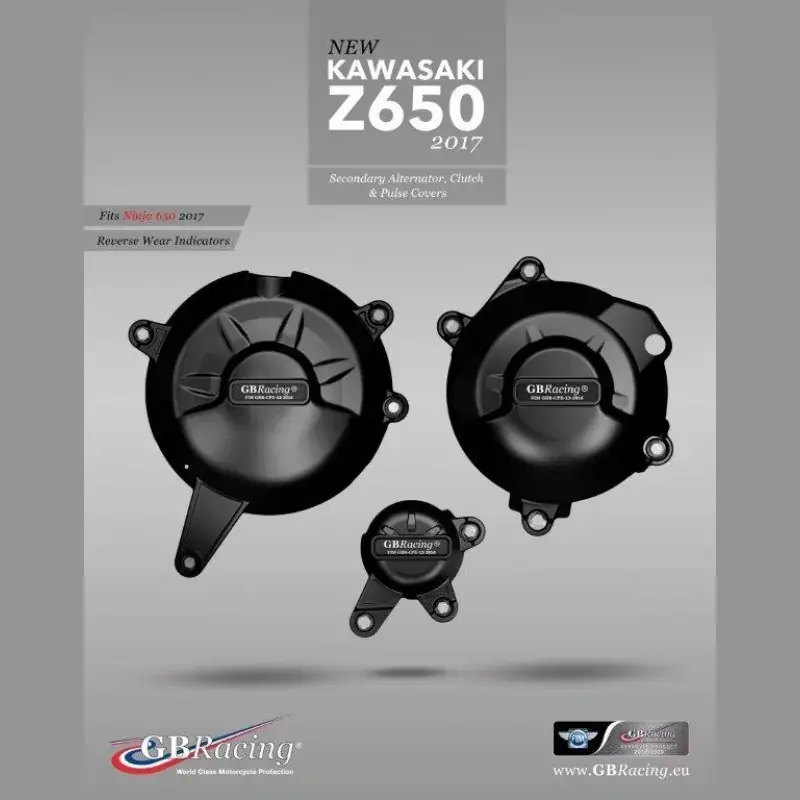 GB Racing Motor Protektor Set passend für Kawasaki Z 650 / Ninja 650 / Z 650 RS Schneller Versand