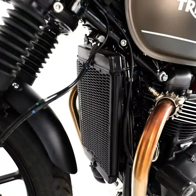 R&G Kühlergitter Schutz PRO BLACK passend für Triumph Thruxton 1200 / Street Cup / Street Twin Markenprodukt