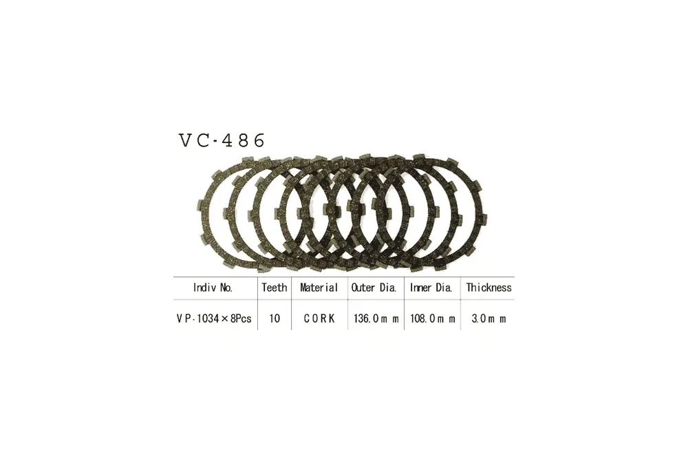 Sonderangebot Vesrah Kupplungslamellen-Kit passend für Kawasaki KX125, KDX200