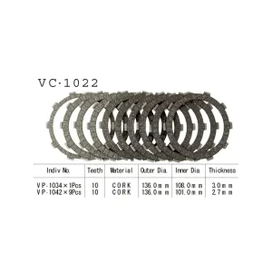 Vesrah Kupplungslamellen-Kit passend für Honda CBR900RR Fireblade (1996-1997) Neu