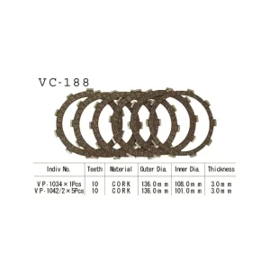 Vesrah Kupplungslamellen-Kit passend für Honda Versand Am Gleichen Tag