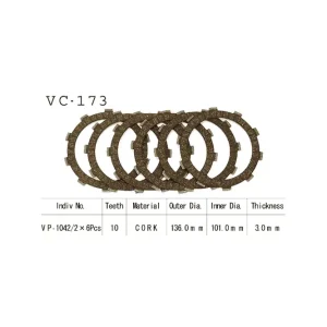 Vesrah Kupplungslamellen-Kit passend für Honda Echt