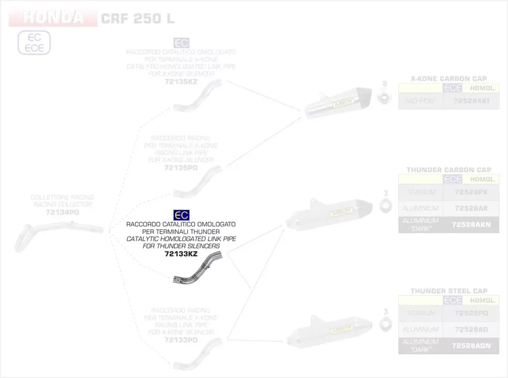 Preiswert Arrow Verbindungsrohr mit Kat passend für Honda CRF 250 L / RALLY 2017–2018