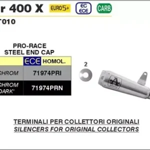 Arrow Pro-Race Edelstahl Endschalldämpfer passend für Triumph Scrambler 400X 2024 Mega-Angebot