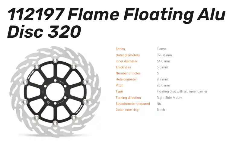 Moto-Master Bremsscheibe Floating-Alu Flame-Racing-Serie vorn passend für BMW / Moto-Guzzi - 112197 Sonderaktion