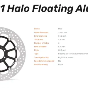 Moto-Master Bremsscheibe Floating-Alu Halo-Serie vorn passend für BMW / Moto-Guzzi - 112201 Neu