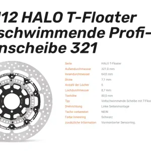 Sale Moto-Master schwimmende Profi-Rennscheibe Halo T-Floater passend für BMW - 116112