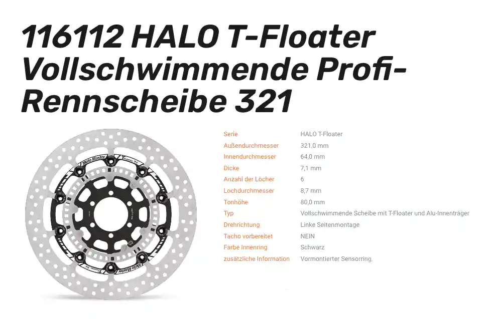 Sale Moto-Master schwimmende Profi-Rennscheibe Halo T-Floater passend für BMW - 116112