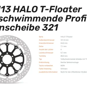 Mega-Angebot Moto-Master schwimmende Profi-Rennscheibe Halo T-Floater passend für BMW / Moto-Guzzi - 116113