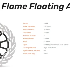 Moto-Master Bremsscheibe Flame Floating Alu-Disc vorn rechts passend für Harley Davidson - 112352 Preis Gesenkt