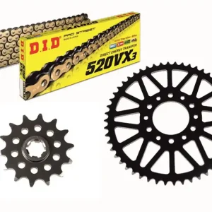 Gratis Versand DID Kettensatz passend für Hyosung GV 300 S Aquila / EVO (Bj.21-) DID520VX3 Kette