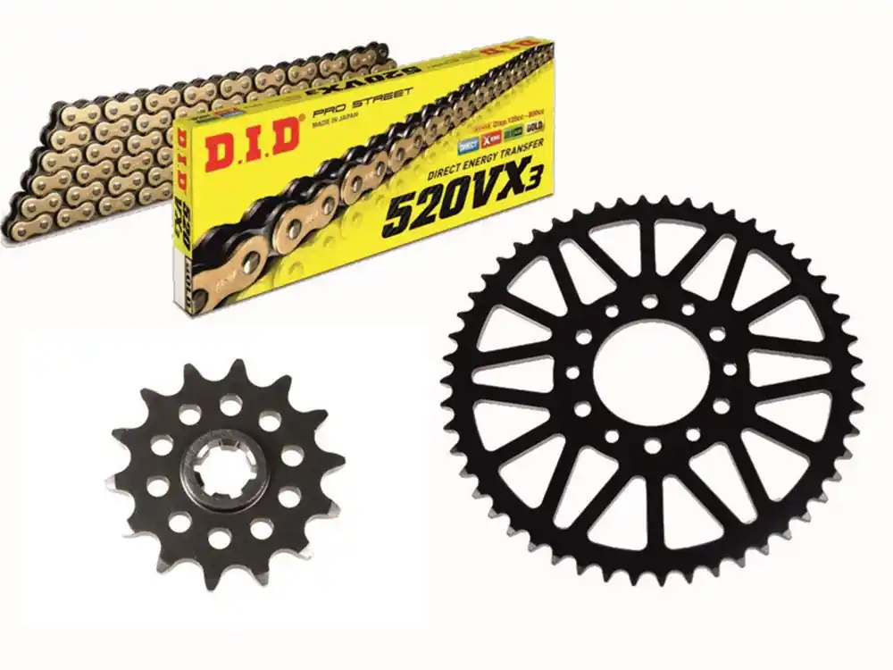 Gratis Versand DID Kettensatz passend für Hyosung GV 300 S Aquila / EVO (Bj.21-) DID520VX3 Kette