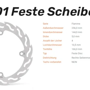 Top-Angebot Moto-Master Bremsscheibe Flame hinten passend für Honda - 110301