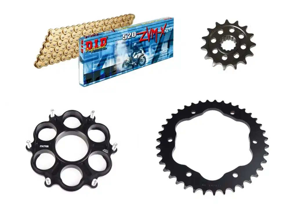 Preisreduziert Racing Kettensatz passend für Ducati 1199 Panigale /S / 1299 (Bj.12-) 520 Racing Kette