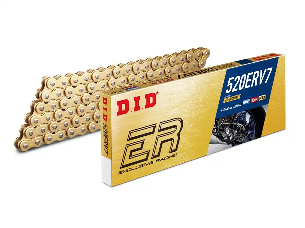 Letzte Chance Kette DID520ERV7 gold 96 Glieder offen mit Nietschloss - professionelle Rennkette / Racing