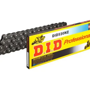 Zertifiziert Motorradkette DID530NZ 124 Glieder offen mit Clipschloss