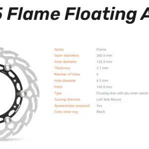 Moto-Master Bremsscheibe Flame Floating Alu vorn passend für GasGas/Husaberg/Husqvarna/KTM - 112145 Geprüft