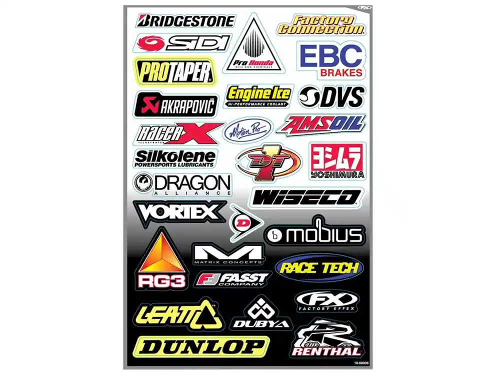 Aufkleber Sponsor FX - Bogen 8x15 cm - 10-68006 Neuheit