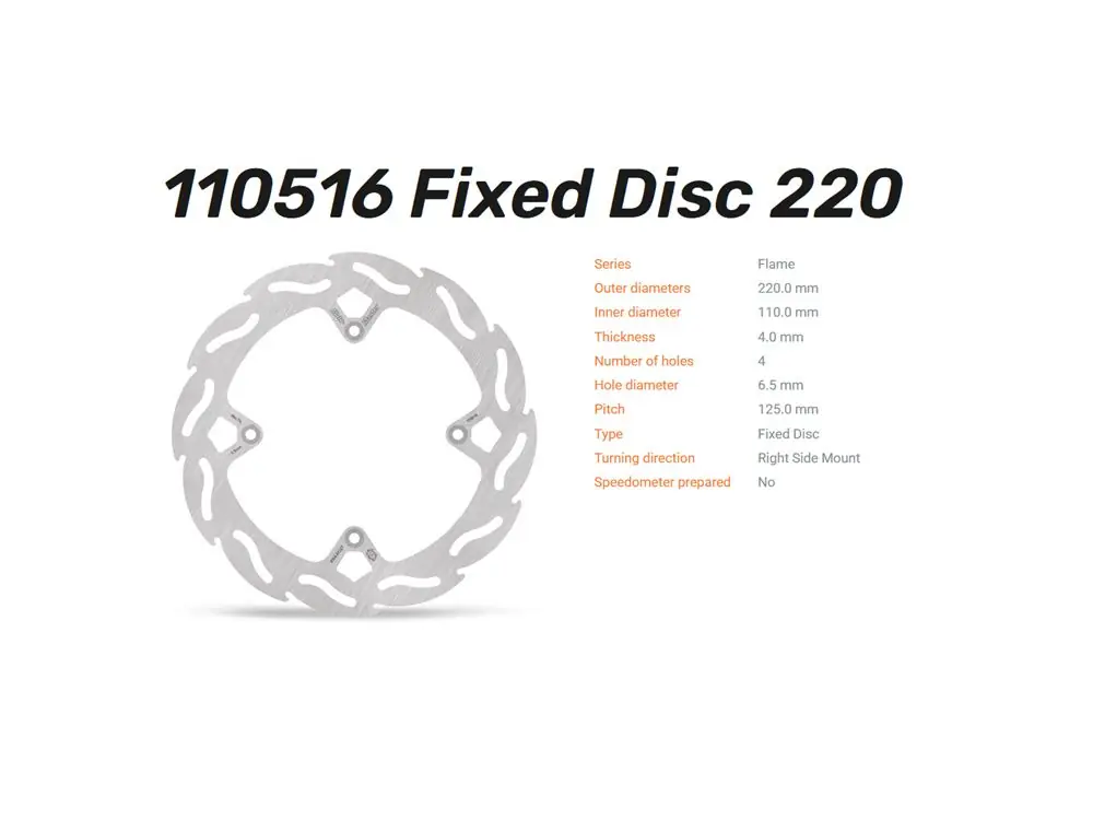 Moto-Master Bremsscheibe Flame 220 Oversize passend für Husqvarna TC85 / KTM SX 85 / Freeride - 1105 Jetzt Bestellen