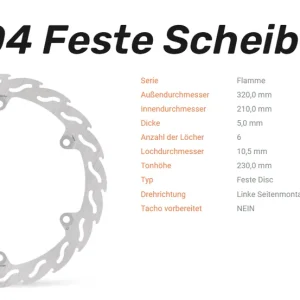 Moto-Master Bremsscheibe Flame vorne passend für Honda CB 650 F / CBR 650 F - 110604 Angebot