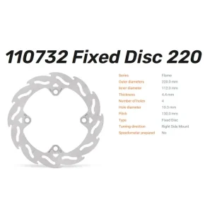 Moto-Master Bremsscheibe 110732 hinten Flame Factory 4.4mm passend auf Sherco / SWM Echt