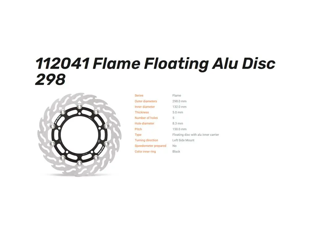 Begrenztes Angebot Moto-Master Bremsscheibe Flame Floating Alu-Disc vorne passend für Yamaha - 112041