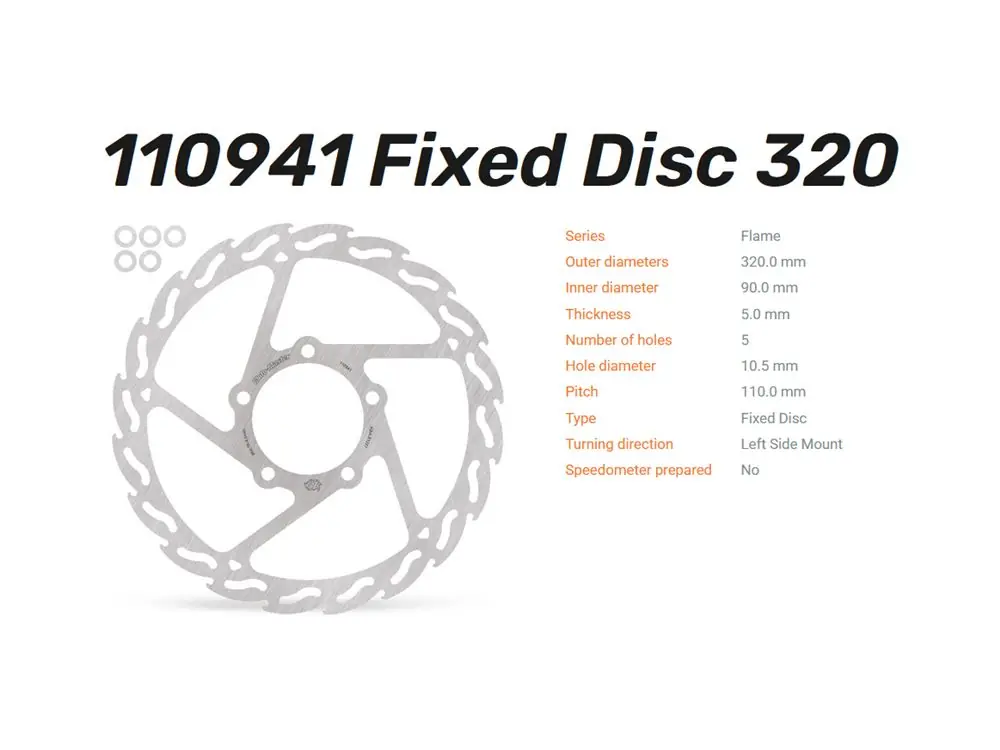 Highlight Moto-Master Bremsscheibe Flame vorn passend für KTM Adventure 390 250 (Bj.22-) - 110941