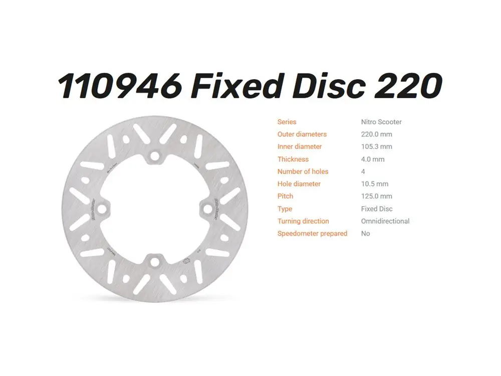 Moto-Master Bremsscheibe Nitro vorn passend für Honda SH 125 - 110946 Direktkauf