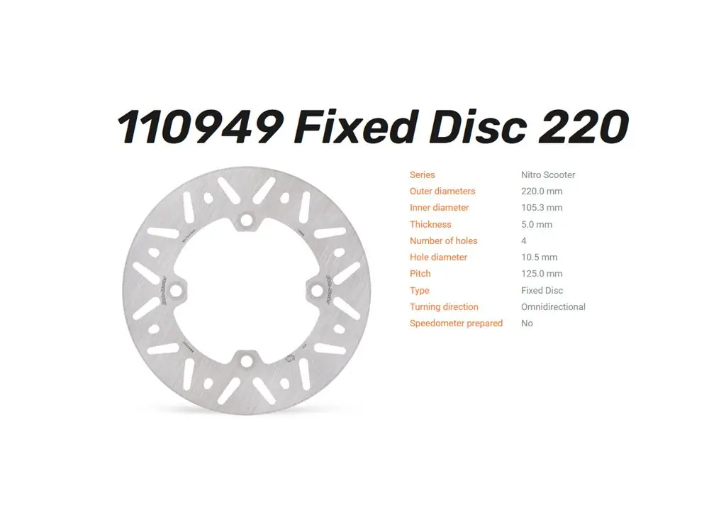 Moto-Master Bremsscheibe Nitro hinten passend für Honda FES 125 150 / SH 150 - 110949 Kostenloser Rückversand