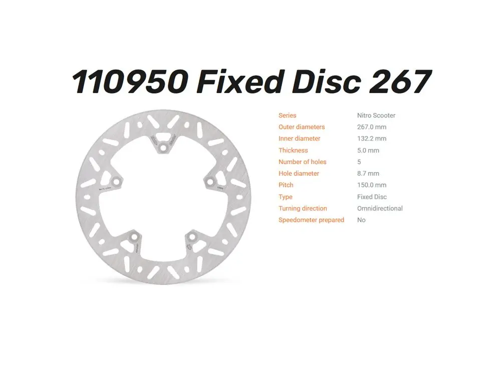 Ausverkauf Moto-Master Bremsscheibe Nitro vorn passend für Yamaha X-Max 125 250 - 110950