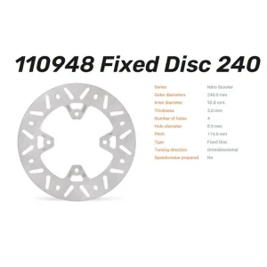 Versand Am Gleichen Tag Moto-Master Bremsscheibe Nitro hinten passend für Yamaha X-City / X-Max - 110948