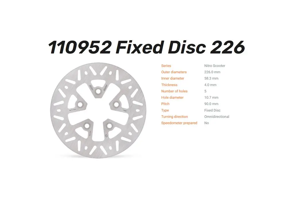 Meistverkauft Moto-Master Bremsscheibe Nitro hinten passend für Peugeot / Sym - 110952