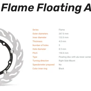 Moto-Master Bremsscheibe Flame Floating Alu-Disc vorne passend für Yamaha - 112115 Sonderangebot