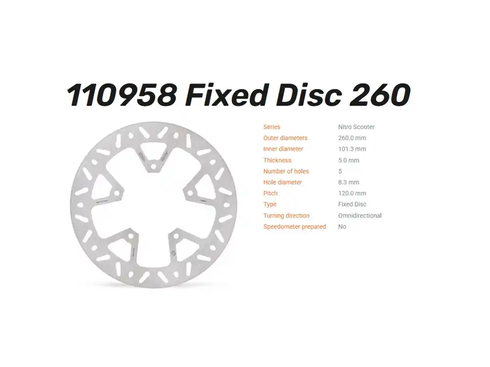 Moto-Master Bremsscheibe Nitro vorn passend für Peugeot - 110958 Direkt Vom Hersteller