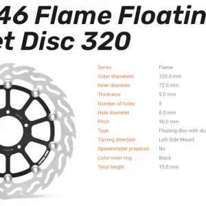 Echt Moto-Master Bremsscheibe Floating-Alu Offset Halo-Serie passend für Ducati - 113046