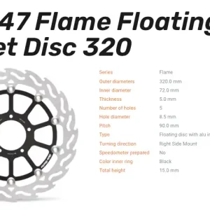 Kostenloser Versand Moto-Master Bremsscheibe Flame Floating-Alu Disc Offset vorne passend für Ducati - 113047