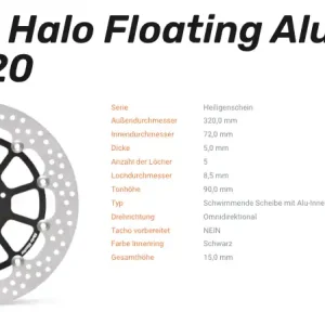 Zertifiziert Moto-Master Bremsscheibe Floating-Alu Offset Halo-Serie passend für Ducati - 113103