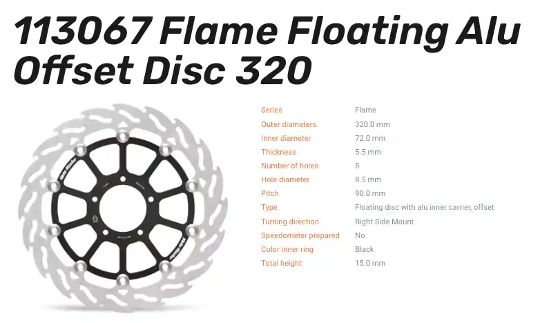 Must-Have Moto-Master Bremsscheibe Floating-Alu Flame-Racing-Serie vorn passend für Ducati - 113067