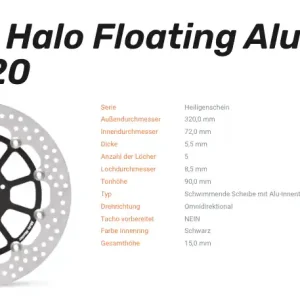 Bestpreis Moto-Master Bremsscheibe Floating-Alu Offset Halo-Serie passend für Ducati - 113156