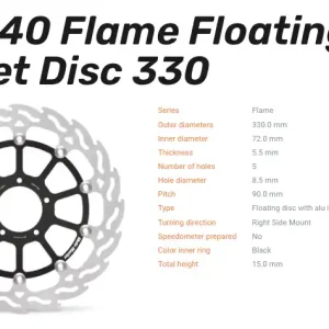 Zertifiziert Moto-Master Bremsscheibe Floating-Alu Flame-Racing-Serie vorn passend für Ducati - 113240