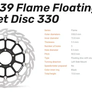 Must-Have Moto-Master Bremsscheibe Floating-Alu Offset Racing-Serie Flame passend für Ducati - 113239 113240