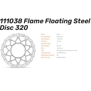 Moto-Master Bremsscheibe Flame floating 320 vorn passend für Suzuki RM-Z 250 450 - 111038 Versand Am Gleichen Tag