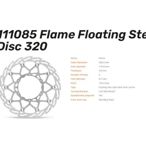Nur Heute Moto-Master Bremsscheibe Flame Floating 320 vorn passend für Fantic / Yamaha - 111085
