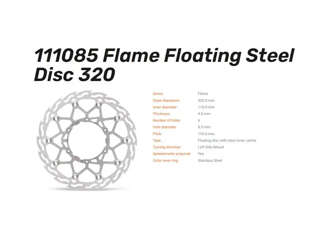 Nur Heute Moto-Master Bremsscheibe Flame Floating 320 vorn passend für Fantic / Yamaha - 111085