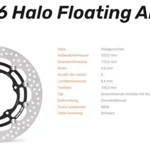 Direktkauf Moto-Master Bremsscheibe Floating-Alu Halo-Serie passend für Yamaha - 112246