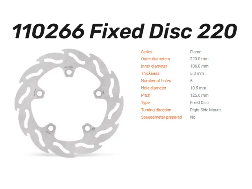 Preiswert Moto-Master Bremsscheibe Flame hinten passend für Yamaha MT-10 1000 / YZF R1 / R6 - 110266