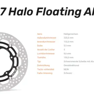 Online Kaufen Moto-Master Bremsscheibe Floating-Alu Halo-Serie passend für Yamaha - 112247